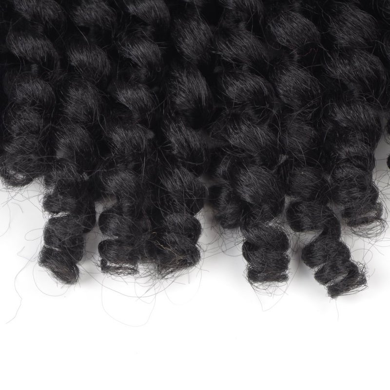 Sharopul Crochet Braids Hair 2X Ringlet Jumbo Wand Curl 3pcs/lot 8 inch 20roots Jamaican Coily Curl Twist Senegalese Synthetic Braiding Hair Crochet Extension (1B) - Image 4